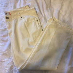 White Cabi boyfriend jeans